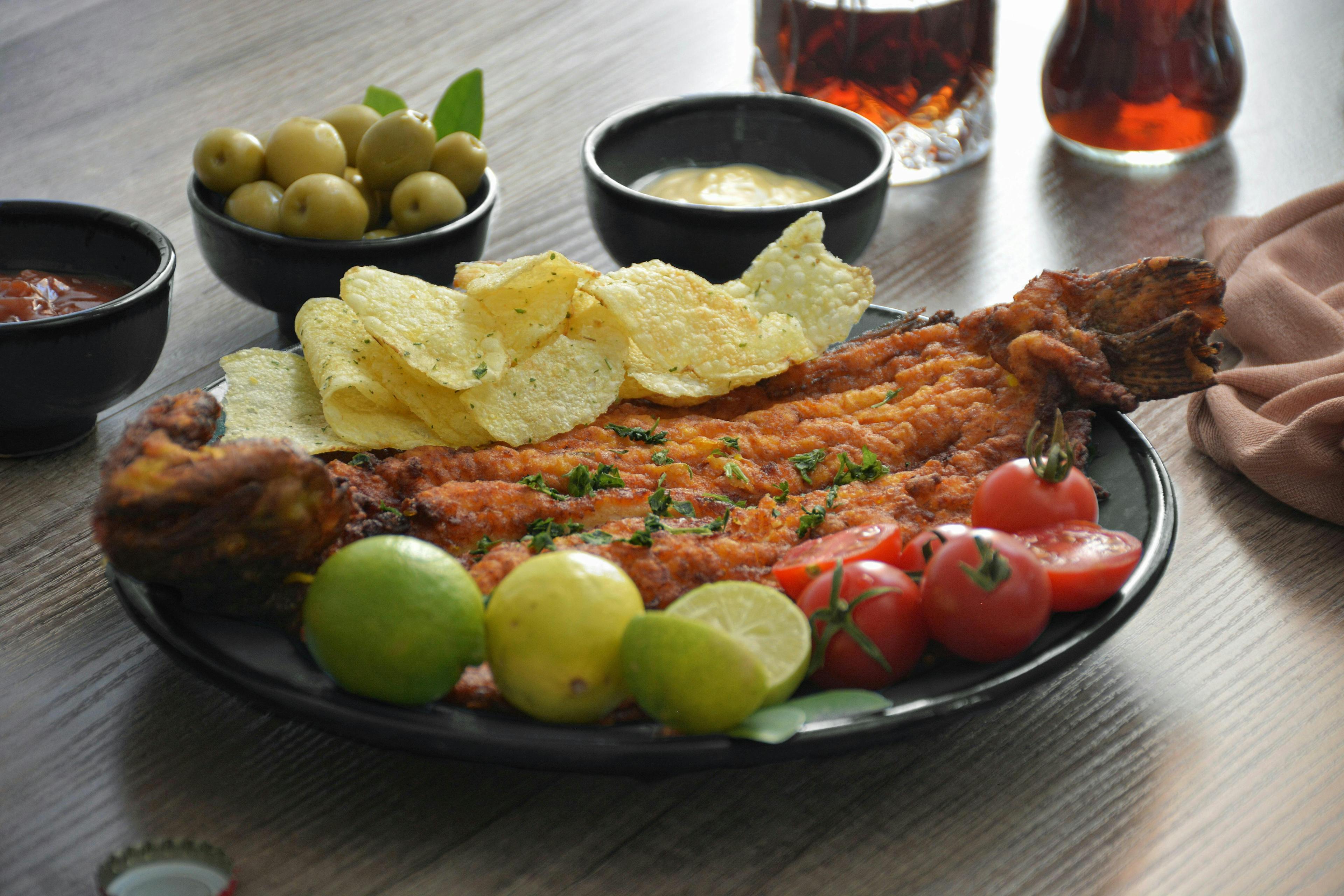 A colorful plate with a balanced meal including lean protein, whole grains, and a variety of vegetables